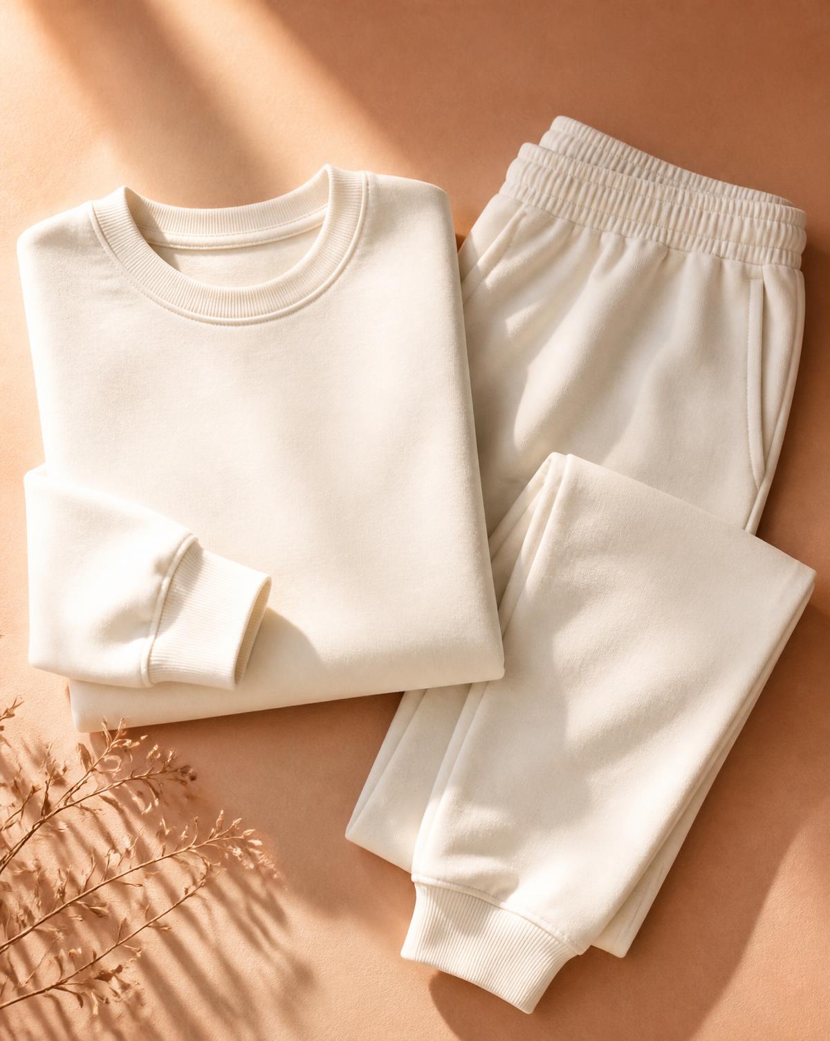 Apricot Lounge in men sizing, warm editorial still life